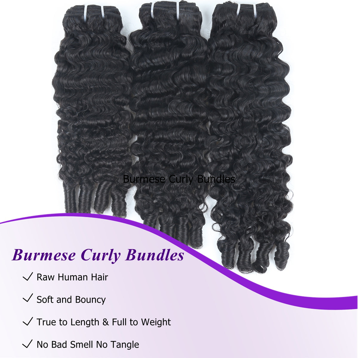 New In Burmese Curly Human Hair Bundles Deal