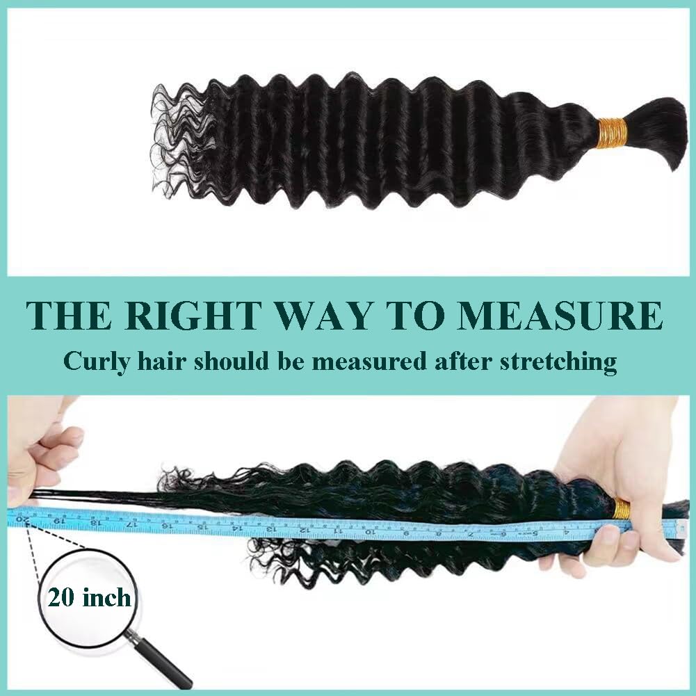 Human Braiding Hair for Boho Braids Deep Wave Bulk Human Hair