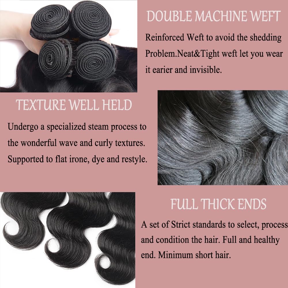 Human Hair Bundles 4 Pcs/pack Hair Brazilian Body Wave 100% Virgin Human Hair