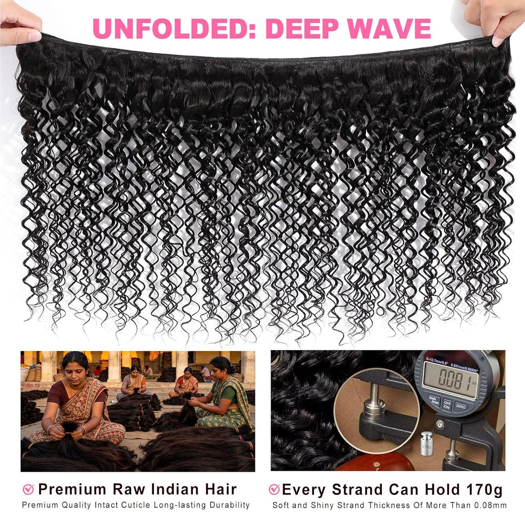 Human Bundles Deal 10A Grade 100% Human Virgin Hair unprocessed Water Wave
