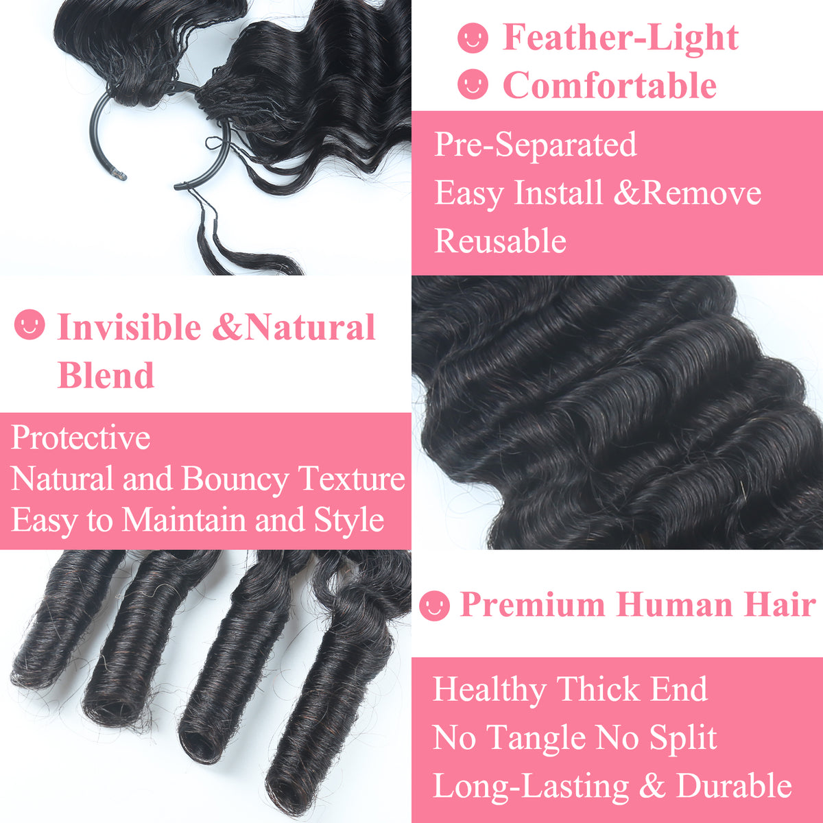 Burmese Curly Crochet Human Hair, Designed for Miracle Knots Boho Braids Plush Texture Time-Saving Wear 60g/pack